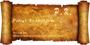 Patyi Krisztina névjegykártya